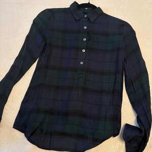 Tartan Half Button Up Shirt